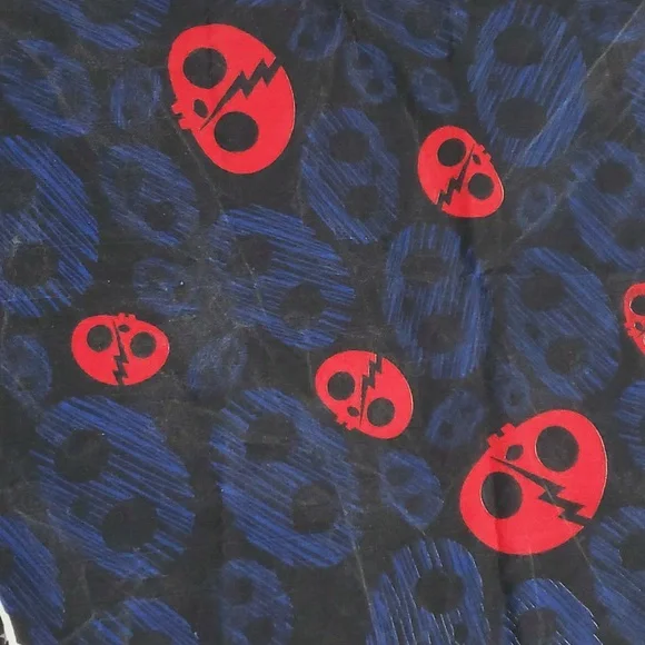 VTG Hot Topic Skelanimals Kit The Cat Square Bandana Scarf Accessory Sz 20"x 20" - Picture 6 of 16